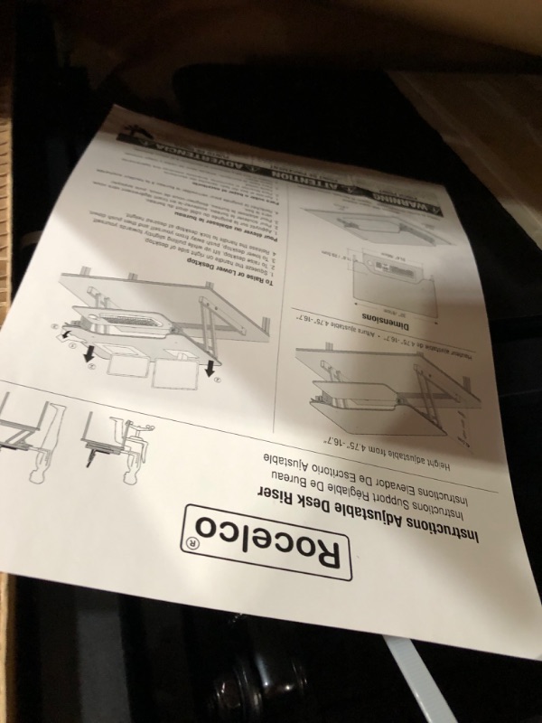 Photo 2 of Rocelco 32" Height Adjustable Standing Desk Converter - 