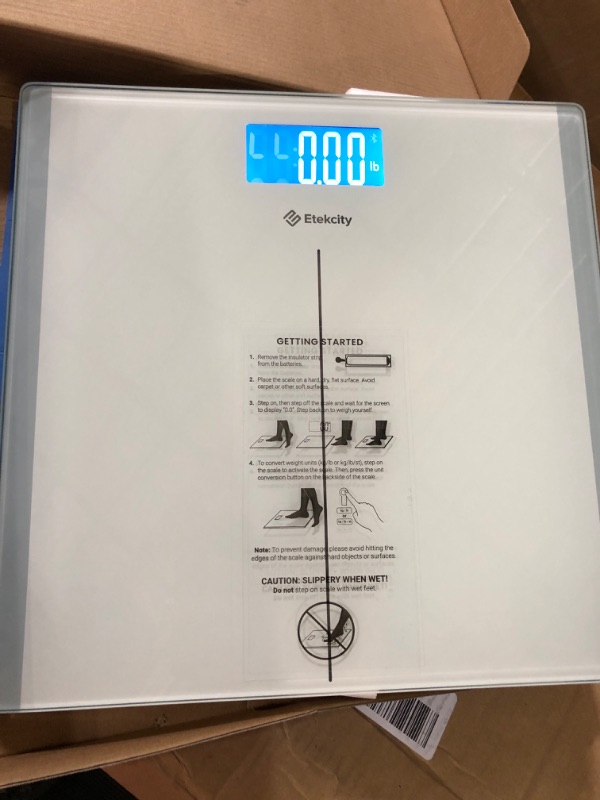 Photo 3 of **NEW**Etekcity Digital Body Weight Bathroom Scale with Step-On Technology, 400 Lb, White Non-Smart Greenish-white