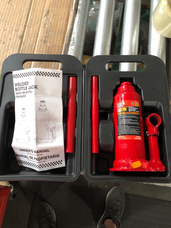 Photo 3 of **SEE NOTES**Torin T90413 Big Red Hydraulic Bottle Jack with Carrying Case, 4 Ton 