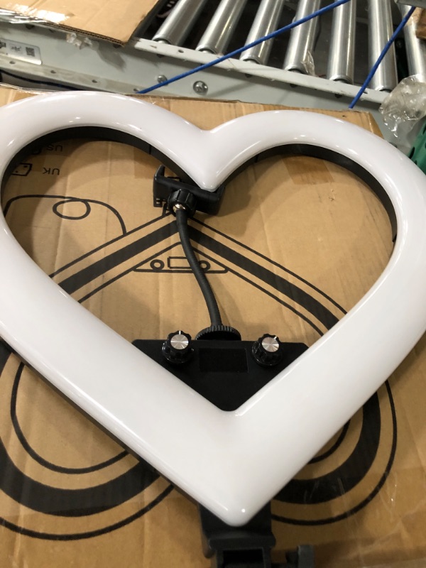 Photo 2 of Heart Shaped Ring Light with Stand 19-Inch Seven-Color Dimming Led Heart Ring Light 360° Rotatable Floor lamp for Anchor Live Broadcast Fill Light