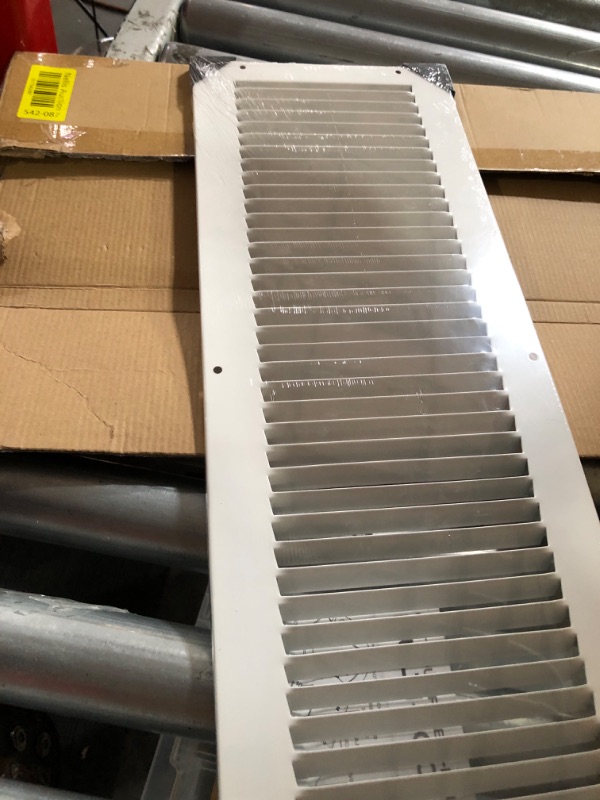 Photo 2 of 6" x 20" Return Air Grille - Sidewall and Ceiling - HVAC Vent Duct Cover Diffuser - [White] [Outer Dimensions: 7.75w X 21.75"h]