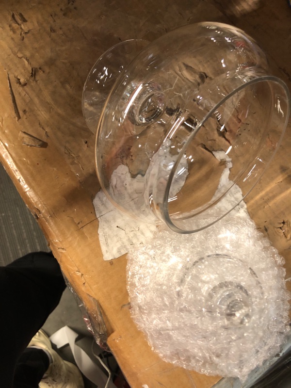 Photo 1 of Thenshop 5 Pieces Clear Glass Apothecary Jars Glass Candy Jar with Lids Large Candy Buffet Container Decorative Candy Display Elegant Storage Jar Set for Wedding Party, Bathroom, Bar, Kitchen