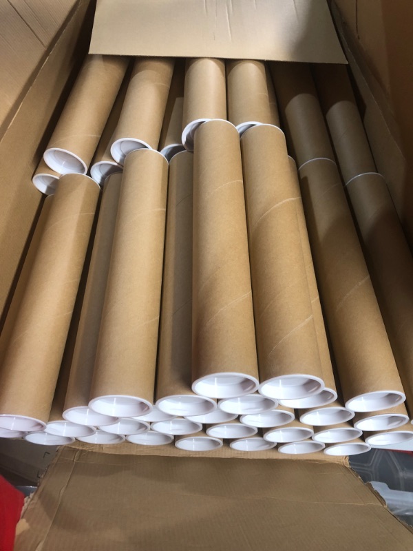 Photo 2 of 60 Pack Mailing Tubes with Caps Kraft Poster Storage Tubes Document Storage Tube Cardboard Shipping Tubes for Shipping Storing Mailing Protecting Documents Blueprints Posters, 2 x 11.6 Inches()