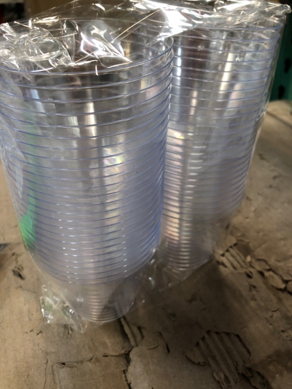 Photo 1 of 200 Clear Plastic Cups - 9 Ounce | Hard Disposable Cups | Plastic Wine Cups | Plastic Cocktail Glasses | Plastic Drinking Cups | Plastic Party Punch Cups | Party Cups | Wedding Tumblers 200 Count (Pack of 1) Clear (9oz)