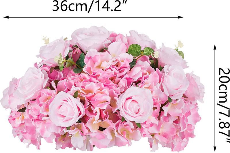 Photo 1 of NUPTIO Flower Ball Arrangement BouqueT 14.2 inch Diameter Pink Fake Flowers Roses Balls14¼" Diam - (1 single)