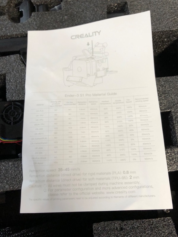 Photo 3 of **PARTS ONLY**
Creality Ender 3 S1 Pro 3D Printer 300? High-Temp Nozzle Sprite Full Metal Direct Printing Size 10.6X8.6X8.6in