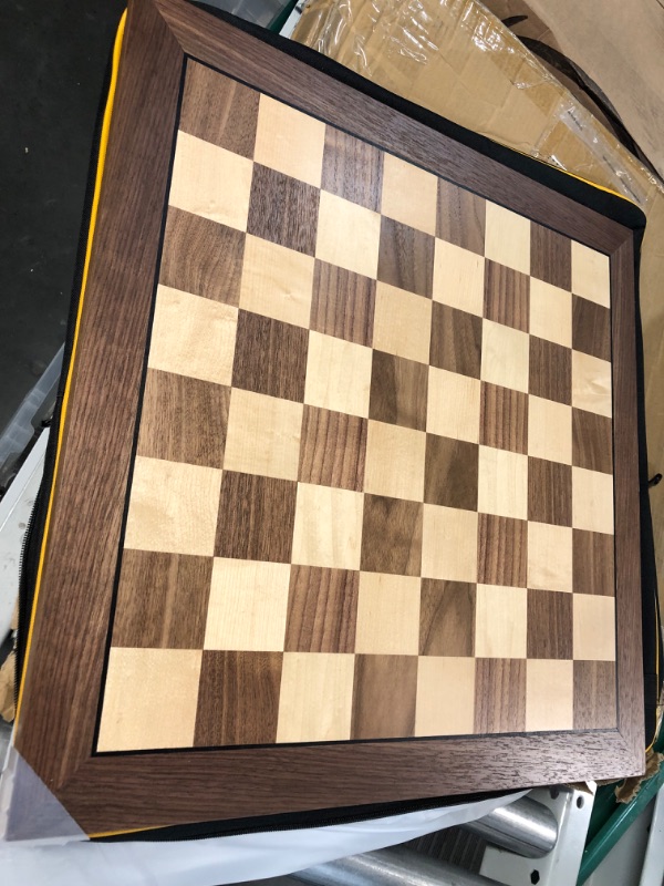 Photo 2 of A&A 21.25" Professional Wooden Tournament Chess Board/Walnut & Maple Inlaid / 2.25" Squares w/o Notation 21.25” / 54cm Walnut & Maple Inlaid - W/O Notation