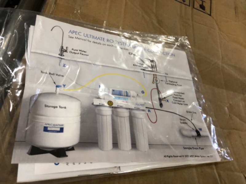 Photo 3 of (PARTS ONLY)APEC Water Systems Ultimate RO-Hi Top Tier Supreme Certified High Output Fast Flow Ultra Safe Reverse Osmosis Drinking Water Filter System, 90 GPD