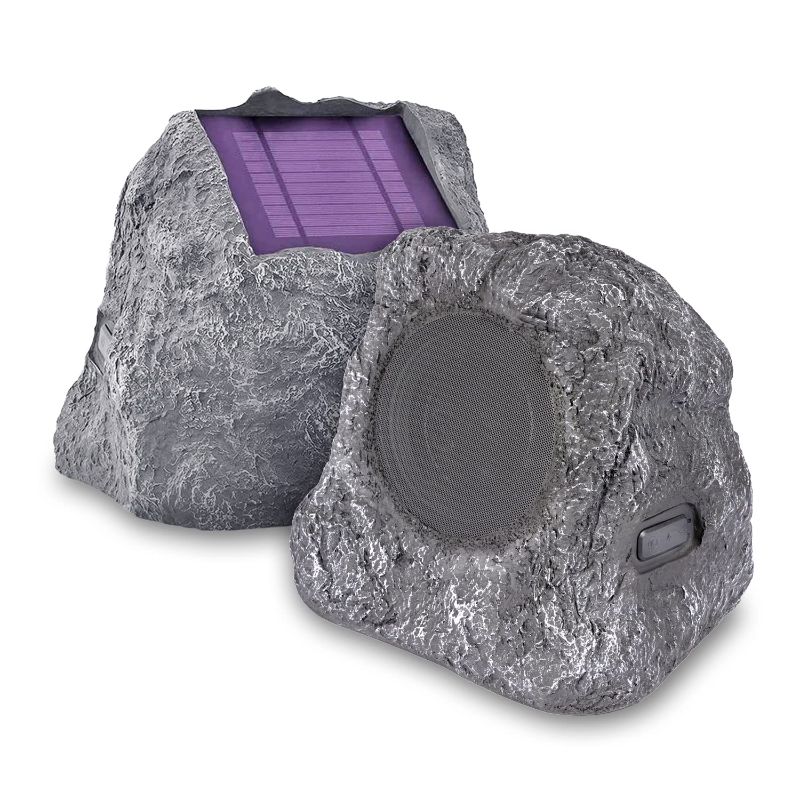 Photo 1 of Innovative Technology Outdoor Rock Speaker Pair - Wireless Bluetooth  Charcoal