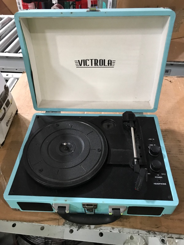 Photo 4 of Victrola Vintage 3-Speed Bluetooth Portable Suitcase Record Player