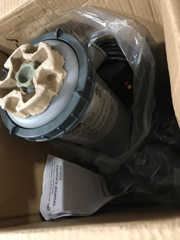 Photo 2 of **item missing parts**no filter, kinked hose**
Bestway 1000 GPH Above Ground Swimming Pool Cartridge Filter Pump System (Used)