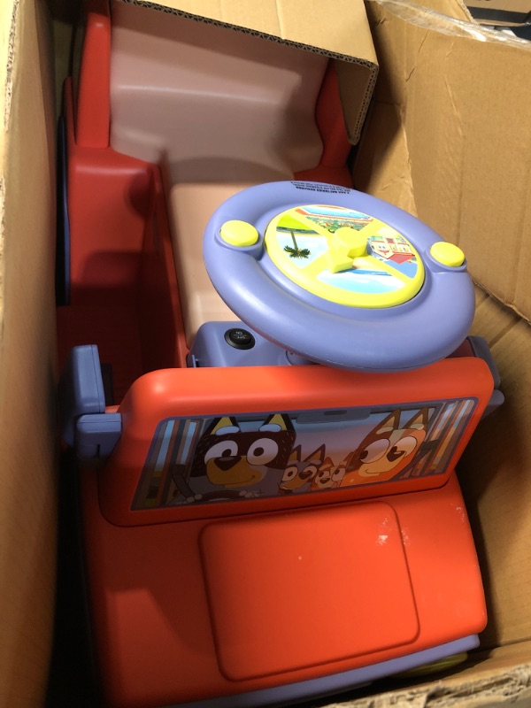 Photo 2 of Bluey 6V Ride On Car for Toddlers - Interactive Electric Car for Kids with Sound Effects & Music, Riding Toy for Boys & Girls, Includes 6V Rechargeable Battery & Charger