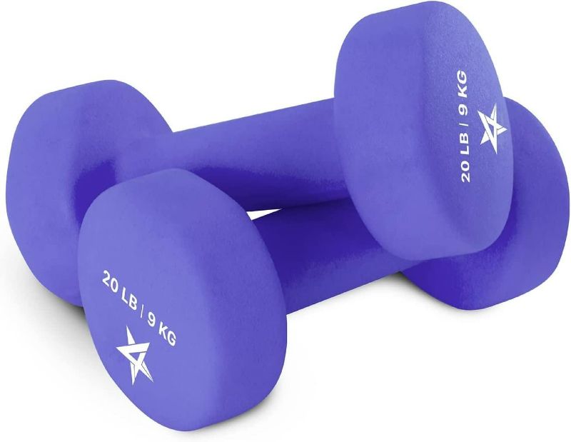 Photo 1 of ***READ NOTES***Amazon Basics Neoprene Coated Dumbbell Hand Weight Set, 10-Pound, Set of 2, Navy Blue 