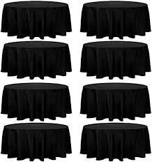 Photo 1 of 132" round BK 8 pack Aocoz black table clothing