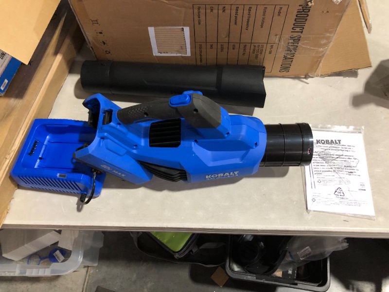 Photo 2 of ***UNTESTED***
(Battery and Charger Not Included) Kobalt Gen4 40-volt 520-CFM 120-MPH Battery Handheld Leaf Blower