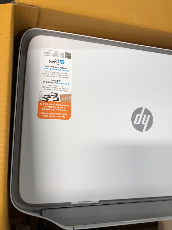 Photo 2 of HP DeskJet 2755e Wireless Color All-in-One Printer with bonus 6 months Instant Ink (26K67A), white