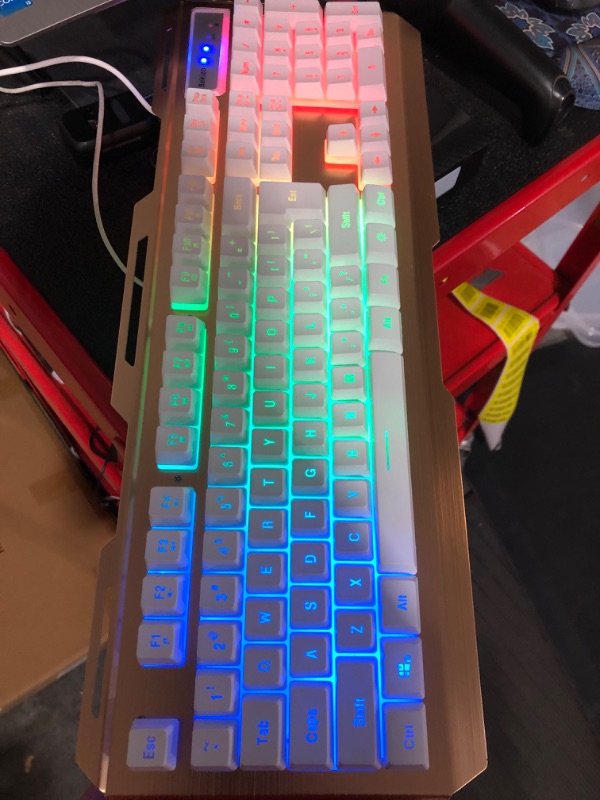 Photo 6 of White Gaming Keyboard Mouse Combo,Membrane Keyboard RGB Color 