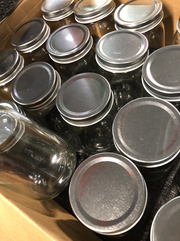 Photo 3 of (MISSING ONE LID) 20 Pack Glass Mason Jars, 12 oz Clear Glass Jars with Regular Mouth and Silver Metal lids, Canning Jars for Food Storage, Vegetables and Dry Food, Includes 30 Black Labels 12 oz - 20 Pack