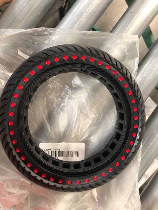 Photo 2 of 10 x 2.5 Honeycomb Tire, 60/70-6.5 Air pocket tyre for Segway Ninebot Max G30LP G30 Electric Kick Scooter (Red point style)