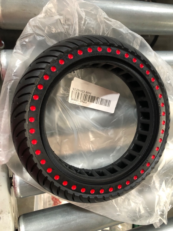 Photo 2 of Honeycomb Tire, 60/70-6.5 Air pocket tyre for Segway Ninebot Max G30LP G30 Electric Kick Scooter (Red point style)