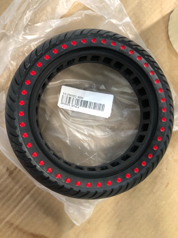 Photo 2 of Honeycomb Tire, 60/70-6.5 Air pocket tyre for Segway Ninebot Max G30LP G30 Electric Kick Scooter (Red point style)