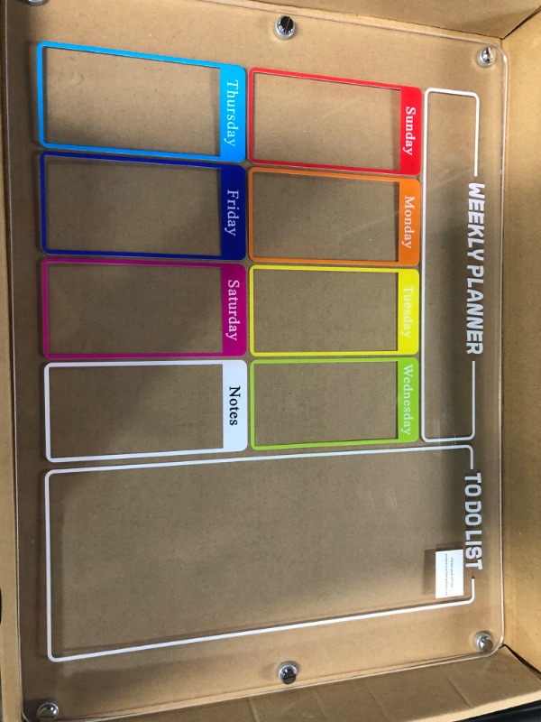 Photo 1 of UPOOETIL Magnetic Calendar for Fridge, Acrylic Clear Magnetic Dry Erase Board for Refrigerator, 15.75"x 11.81"
 