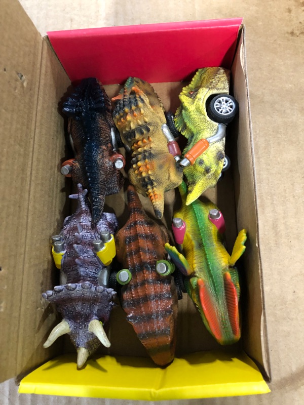 Photo 1 of DINOBROS Dinosaur Toys for Kids 3-5, Pull Back Dinosaur Cars (4PACK)