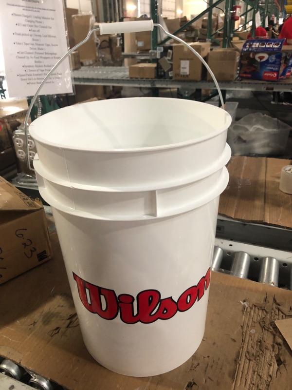 Photo 2 of *NO LID* WILSON Sporting Goods Ball Bucket, White