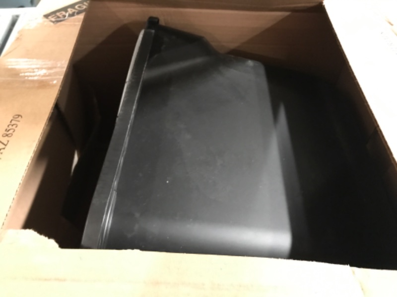 Photo 2 of *Used* IRIS USA Large Square Top Entry Cat Litter Box with Scoop, Kitty Litter Pan with Litter Particle Catching Cover and Privacy Walls, Black Box - Black/Gray