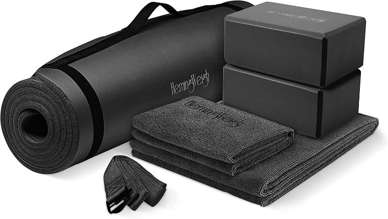 Photo 1 of  Yoga Mat Thick, Yoga Kit for Home Workouts, 1/2 Inch Thick Yoga Mat for Women, Men, 