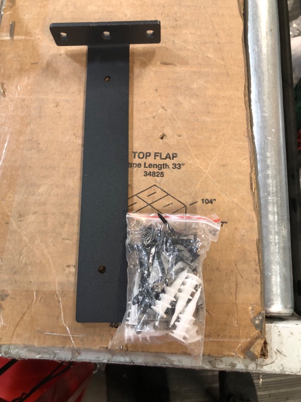 Photo 1 of WENGUS Floating Shelf Bracket, 8 Inch Heavy Duty Hidden Shelf Brackets for Floating Wood Shelves, Black Metal L Bracket for DIY Kitchen Farmhouse Shelves, with Mounting Hardware, 4 Pack