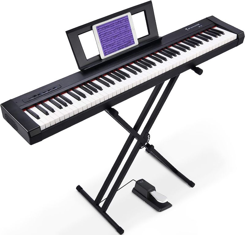 Photo 1 of (PARTS ONLY)Starfavor 88 Key Digital Piano Beginner Electric Keyboard Full Size with Semi Weighted Keys Dual 30W Speakers SP-10 Bundle include Sustain Pedal, Power Supply, Stand, Piano Stickers
