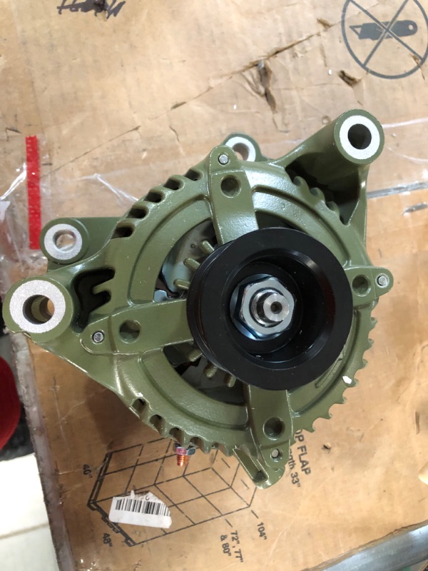 Photo 3 of Tuff Stuff Alternator, 250 amp, 12V, External Regulator, 6 Rib Serpentine Pulley, Army Green, Jeep Wrangler JK 2012-18, Each (7516G)