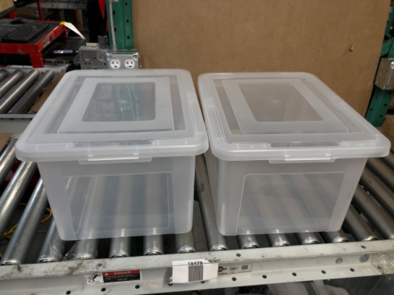 Photo 1 of  Plastic Storage Box With Lid, Clear Bin Organizer (2 Packs)