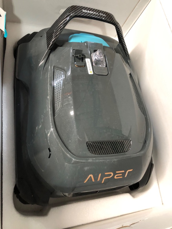 Photo 2 of (2023 Upgrade) AIPER Seagull Plus Cordless Pool Vacuum, Robotic Pool Cleaner Lasts 110 Min, Stronger Power Suction, LED Indicator, Ideal for Above/In-Ground Flat Pools up to 60 Feet