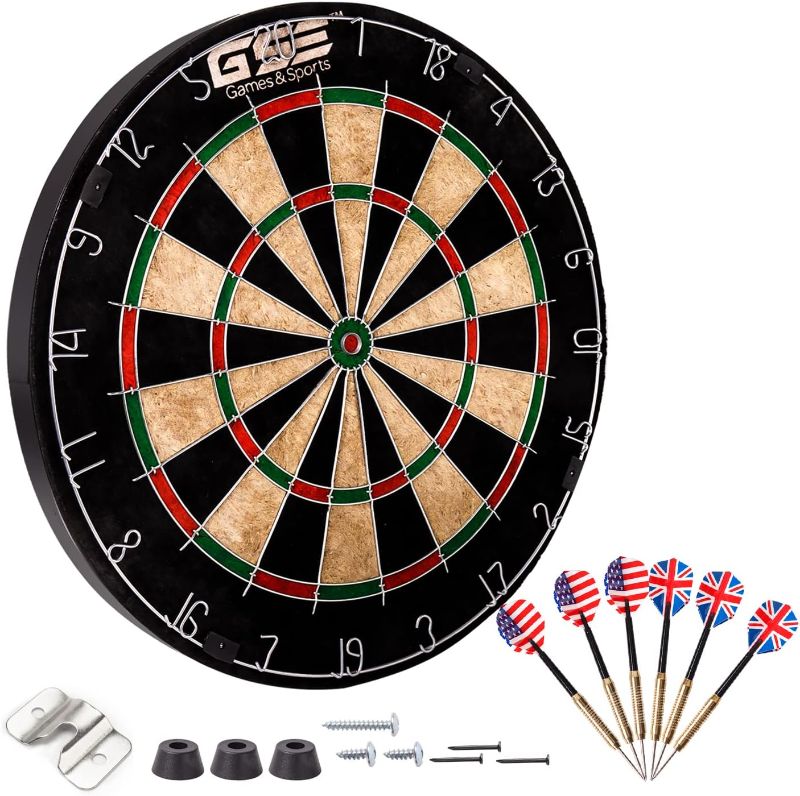 Photo 1 of 18" Regulation Size Steel Tip Dartboard Game Set. Excellent Bristle/Sisal, Baseball, Bullseye, Dart Board Game Set for Adults&Kids(Several Styles Available) 