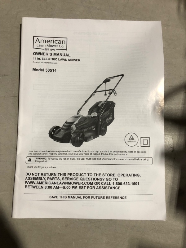 Photo 4 of **UNTESTED - MISSING PARTS - SEE NOTES**
American Lawn Mower Company 50514 14" 11-Amp Corded Electric Lawn Mower, Black