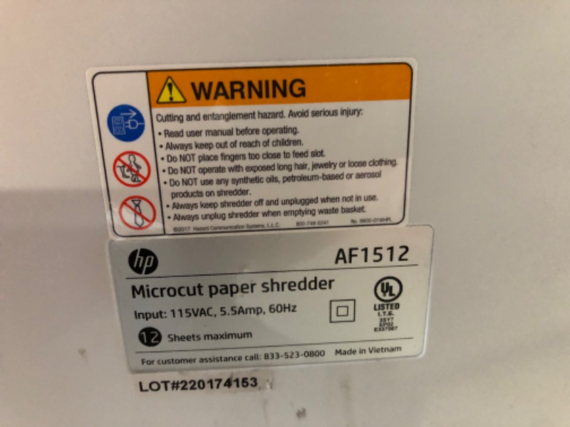 Photo 4 of 150 Sheet Automatic Feeding Microcut Paper Shredder HP Inc.