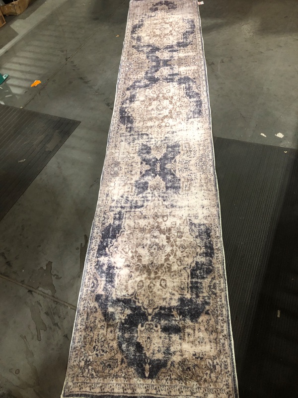 Photo 1 of 23.5x119.5 Runner rug Blue and Beige 