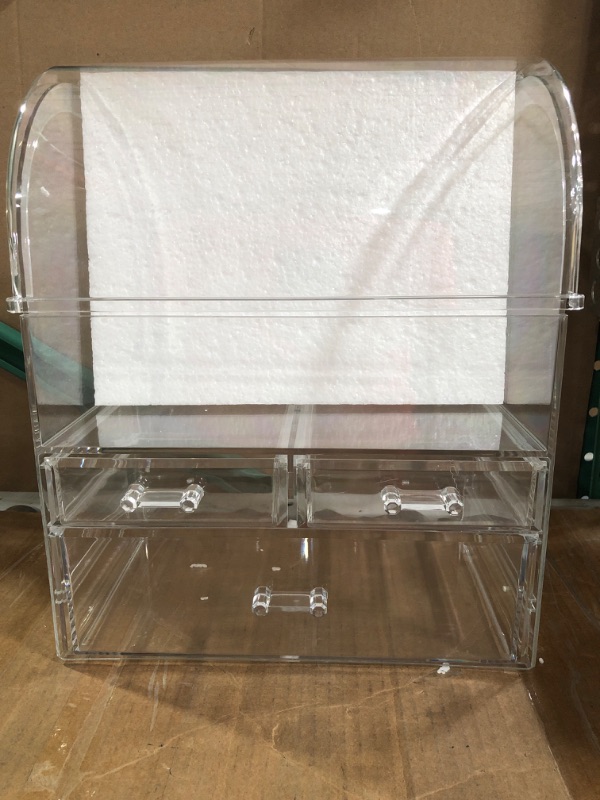 Photo 1 of **SEE NOTES**
Makeup Organizer, Large Acrylic Skincare Organizer W/ Lid, 