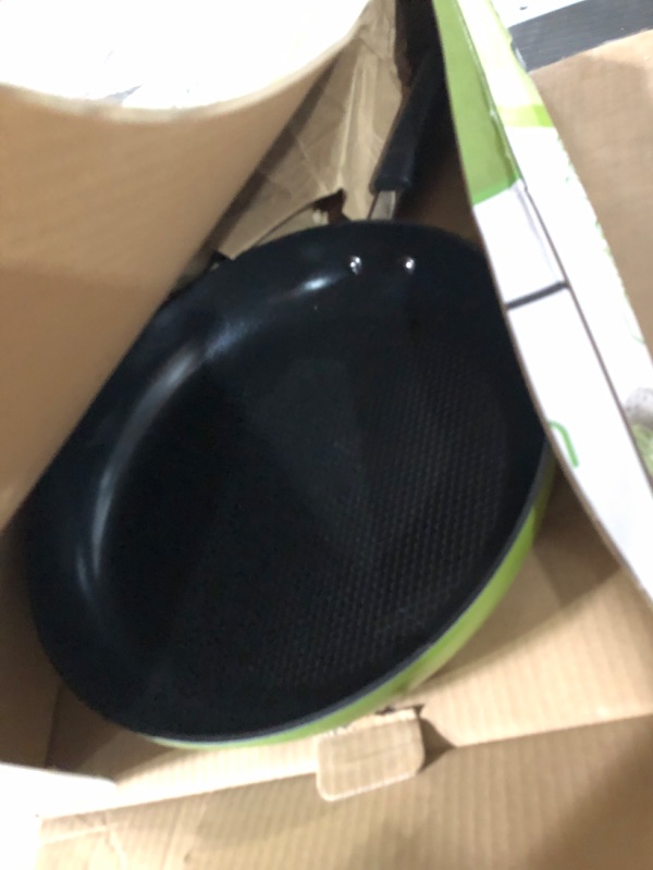 Photo 1 of Ozeri Green Earth Frying Pan – 100% PTFE, PFC, APEO, GenX, NMP and NEP-Free German-Made Coating, 12-Inch 12-Inch Green