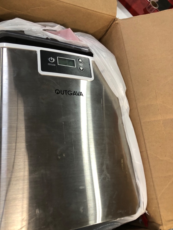 Photo 2 of * USED * 
OUTGAVA Nugget Ice Maker Countertop Compact Ice Making Machine with Auto-Cleaning Function, 44Lbs in 24 Hours,Portable Pellet Ice Maker Machine with Ice Scoop and Basket for Home/Office/Bar/Party 15.3x13.2x9.4in Silver 1