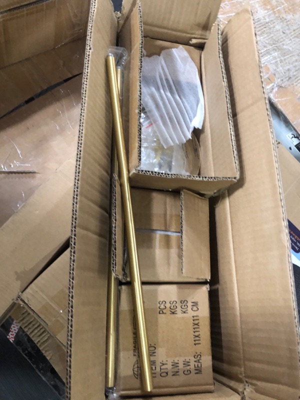 Photo 1 of BOKT Modern Crystal Wall Sconce Luxury Long Strip Crystal Wall Sconce Set of 2 Vintage Rustic Wall Mounted Sconce Brass Wall Mounted Light K9 Clear Crystal Decoration Light for Bathroom Bedroom Gold-2L
