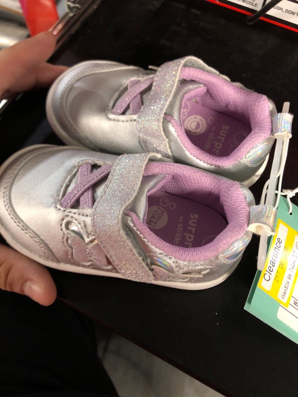 Photo 2 of Stride Rite Flutter Silver Purple Infant Sneakers
