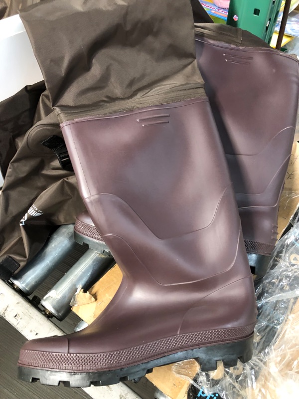 Photo 2 of FISHINGSIR Hip Waders Waterproof Hip Boots, Brown, Size 13