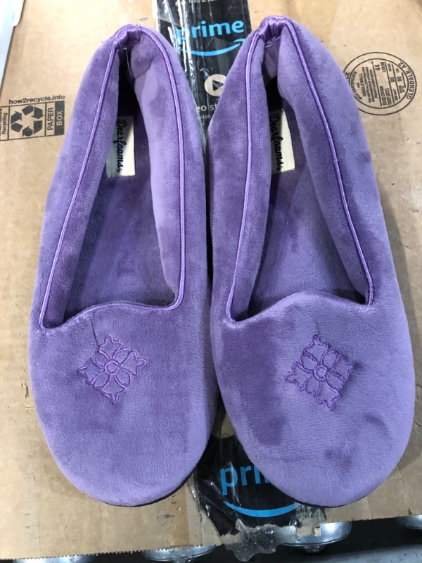 Photo 2 of *USED* Dearfoams Womens Rebecca Chenille Casual Slippers Casual - Purple, Size: Large/9-10