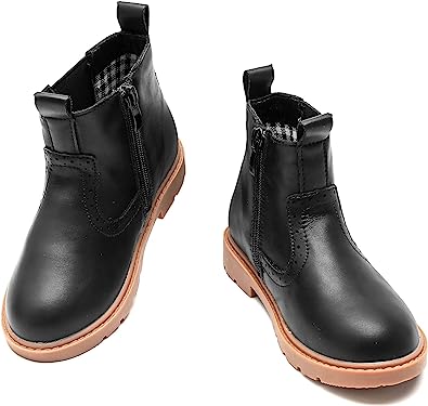 Photo 1 of DADAWEN Boy's Girl's Waterproof Outdoor Ankle Boots Side Zipper Comfort Combat Boots, Size: 28