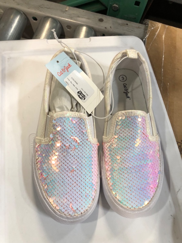 Photo 1 of Cat & Jacks Girls' Slip-On Sequin Sneakers, Size: 3