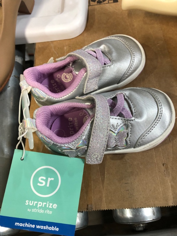 Photo 1 of Stride Rite Silver Flutter Sneakers, Size: 4