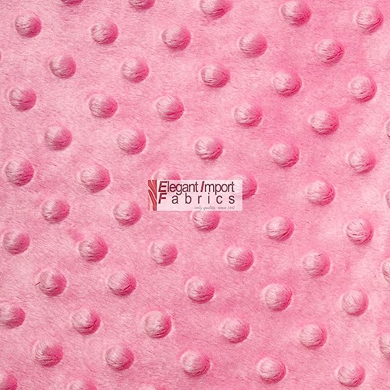 Photo 1 of Minky MINKEE Chenille DOT Soft Fabric Cuddle 38 Color 60"W SEW Craft by The Yard (Pink)